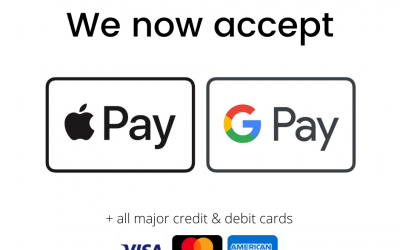 We now accept Apple Pay and Google Pay